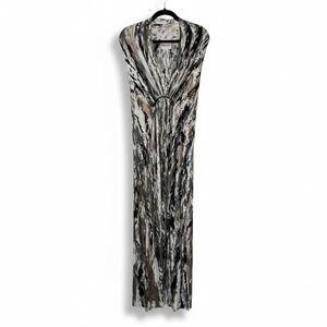 Heyne Bogut Women's Multicolor Abstract Print Sleeveless Long Maxi Dress Small